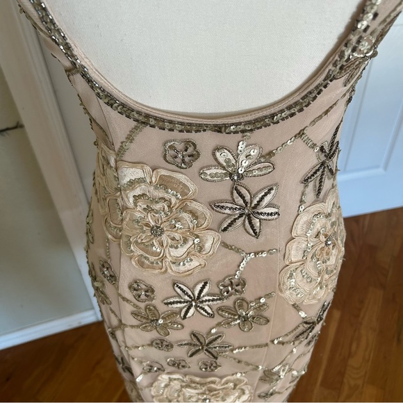 Sue Wong Blush Colored Beaded Nocturne Knee Length Cocktail Dress in Women’s 4 - Picture 6 of 10